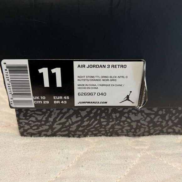 Size 11 - Jordan 3 Retro Fear Pack 2013